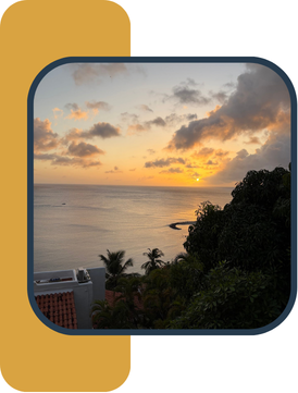 A Client's view of the sunset from their resort in St. Lucia