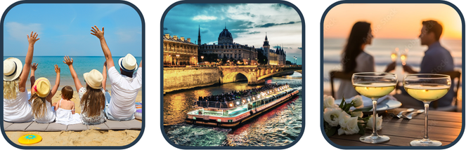 Family Beach Vacation, European River Cruise, Romantic Getaway