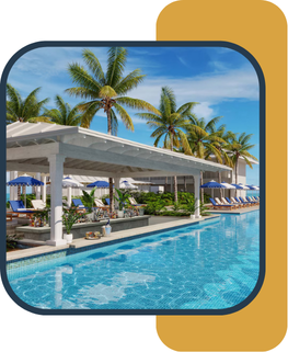 Swim-up bar at Sandals all-inclusive resort