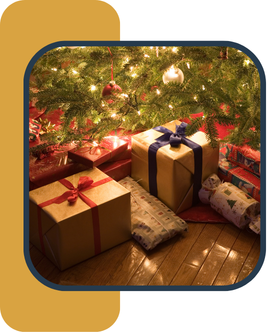 Presents under the tree. Give the gift of travel.